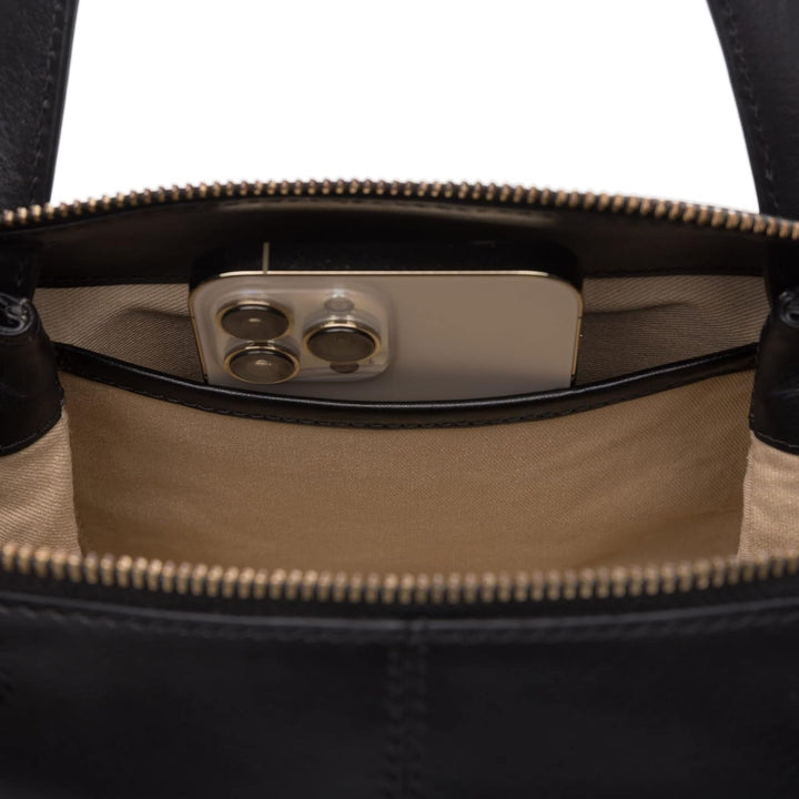 SID & VAIN Handtasche mit Schultergurt ATLANTA aus Premium Leder I Henkeltasche klein für Damen I Um