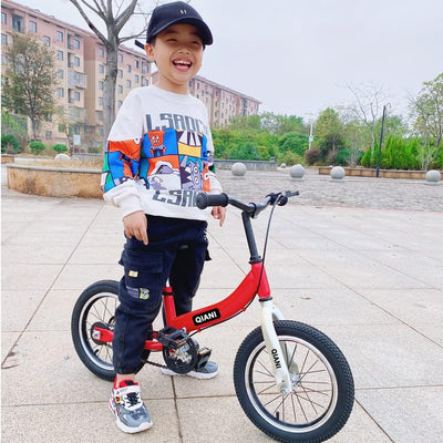 Qiani Laufrad 2 in 1 für Kinder ab 2 3 4 5 6 7 Jahre,Kinderlaufrad mit Bremse,Stützräder,Pedalen,Luf