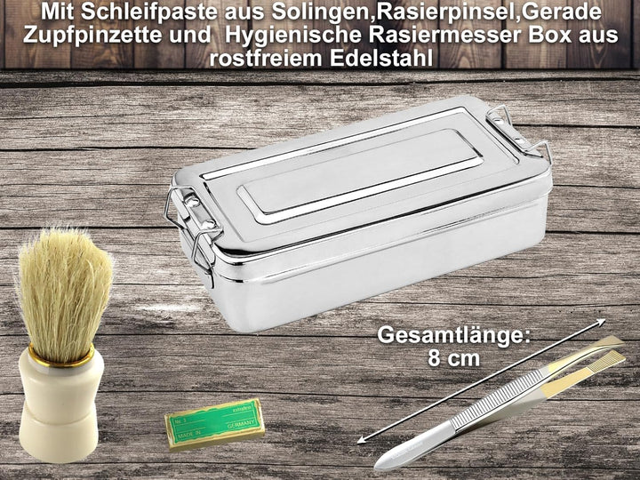 Solingen Paste Made in Germany im Rasiermesser Set | Rasier Set Zubehör | Extra breites Abziehleder