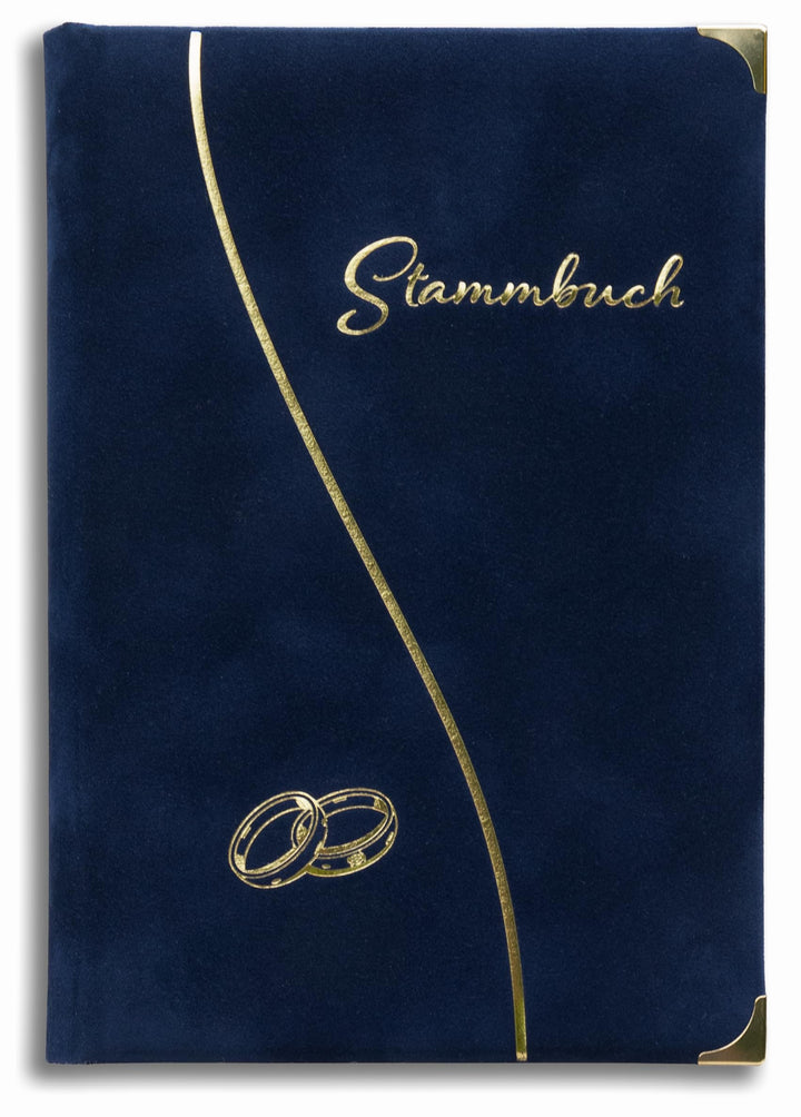 Stammbuch Hochzeit Blau Anneaux Familienstammbuch Klemmschiene