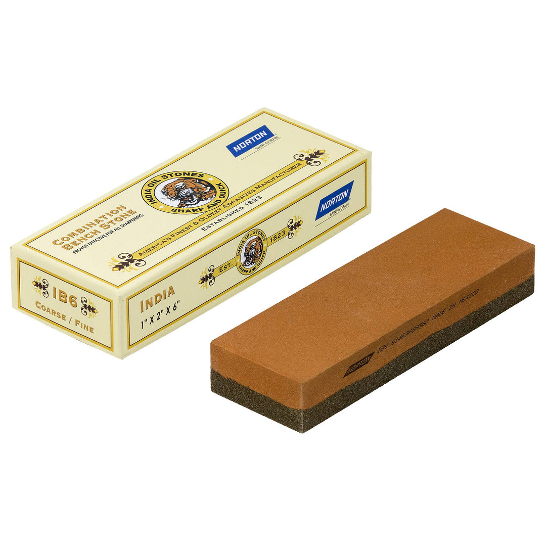 NORTON INDIA Kombinations-Ölstein/Schleifstein/Wetzstein | 152 x 51 x 25 mm | Körnung: Grob (100) /