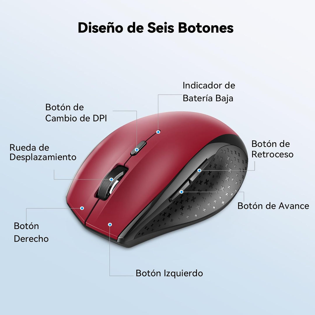 TECKNET Bluetooth-Maus, kabellose Maus 3200 DPI, Akkulaufzeit 24 Monate, Wireless Bluetooth 6 DPI-St