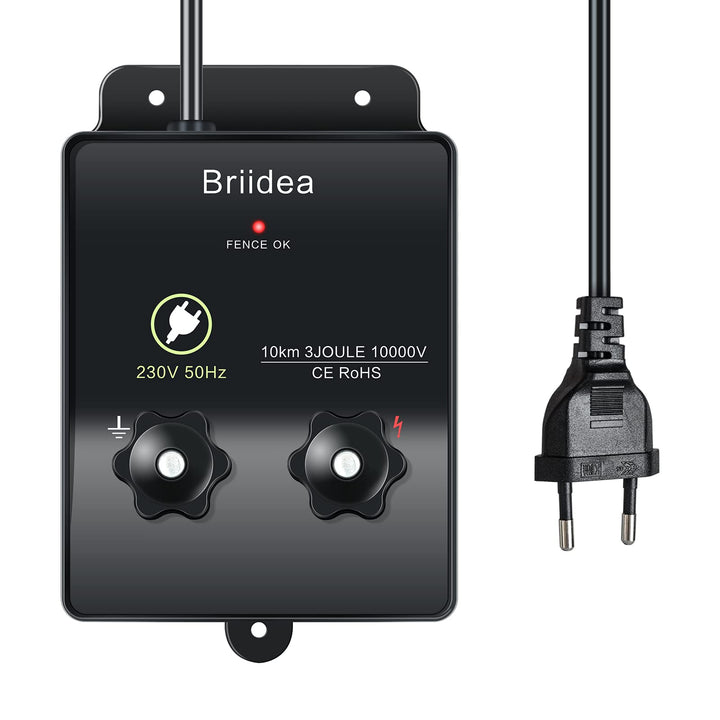 230V Weidezaungerät, Briidea 6.2 Meilen Elektrozaungerät für Hundezaun, Viehzaun, Eichhörnchen, verw