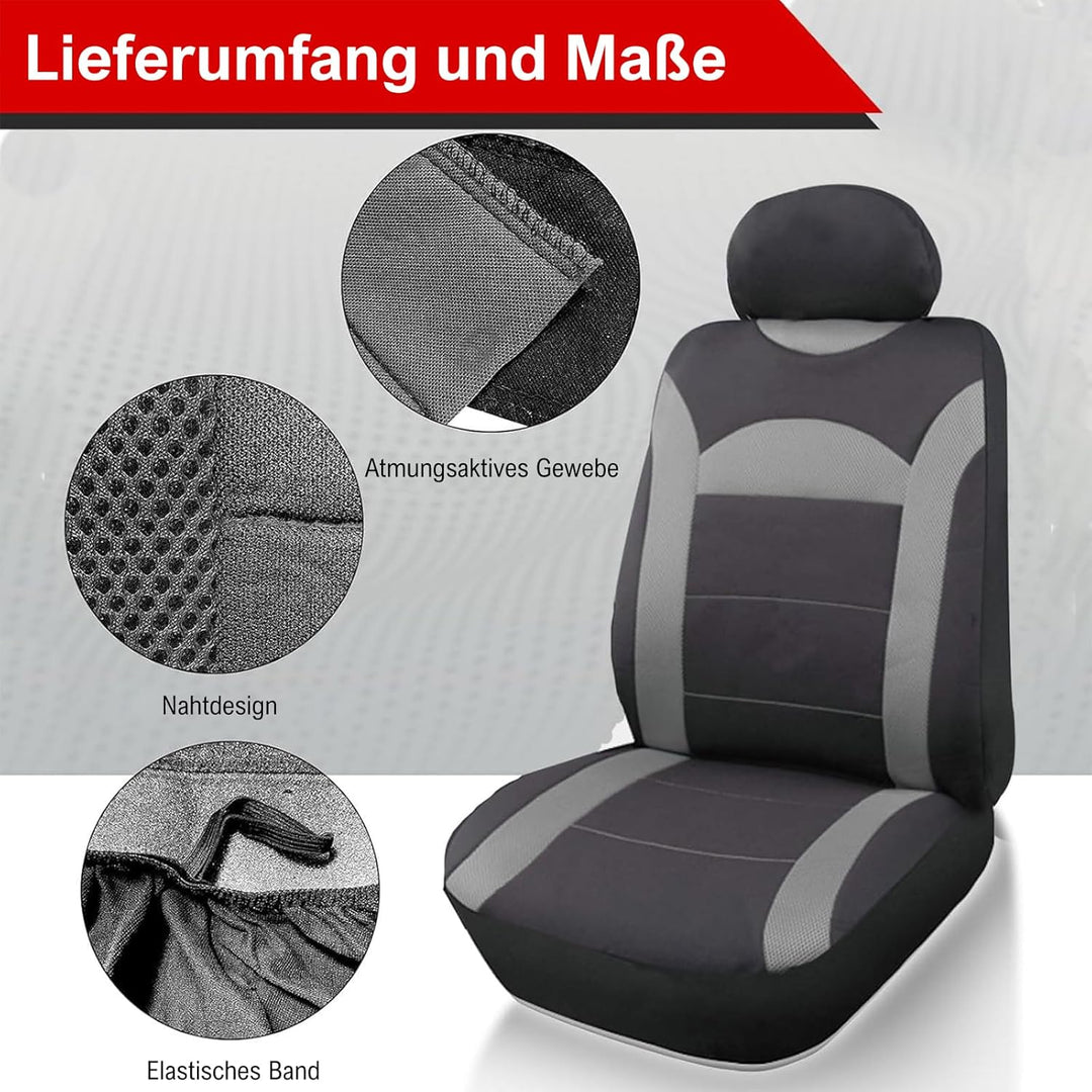 ENERFERO Autositzbezüge Universal Fit Komplettset，Autozubehör Innenraum Deko，Schützt die Autositze.