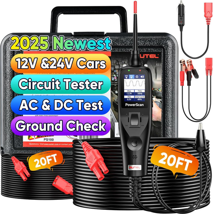 Autel PowerScan PS100 Stromkreistester, Sonde für Schaltkreise, Stromversorgung für Auto 12V-24V, Le
