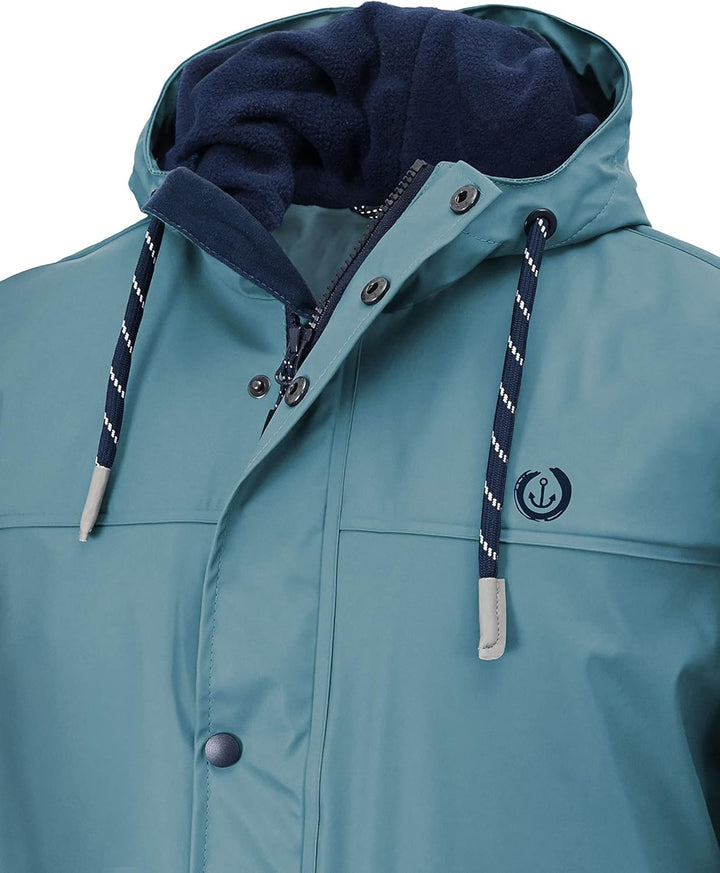 MADSea Herren Regenjacke Friesennerz warm mit Fleece gefüttert S petrolblau, S petrolblau