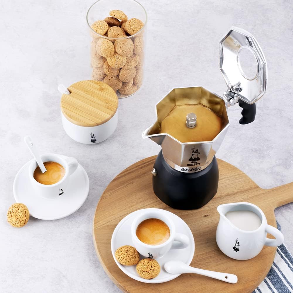 Bialetti Kaffeeautomat New Brikka, 2 Tassen (100 ml), cremiger Espresso wie in der Bar, nicht für In