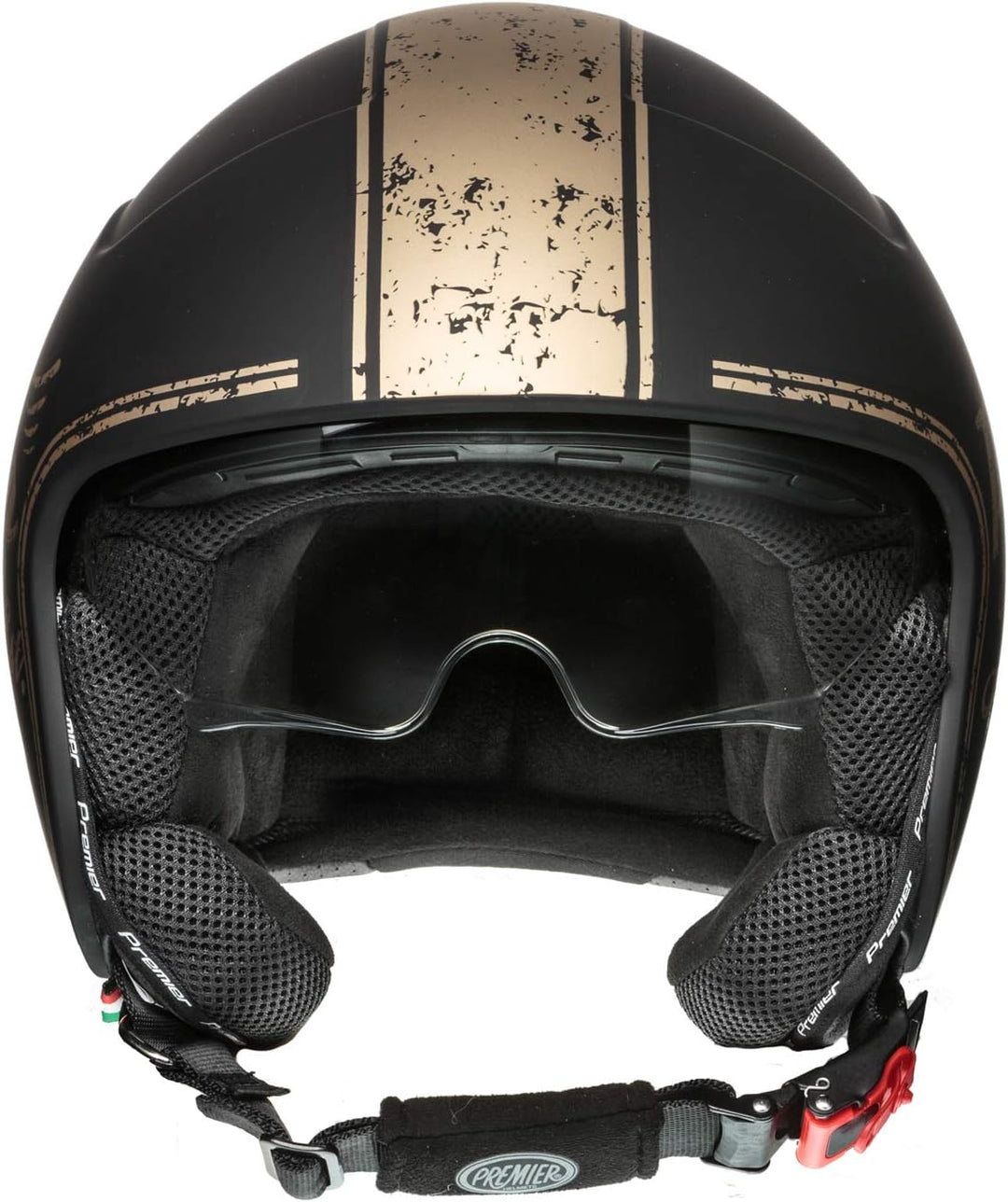 Premier Unisex Rocker Visor Or19 Bm Helmet XS (54) SCHWARZ/GOLD, XS (54) SCHWARZ/GOLD