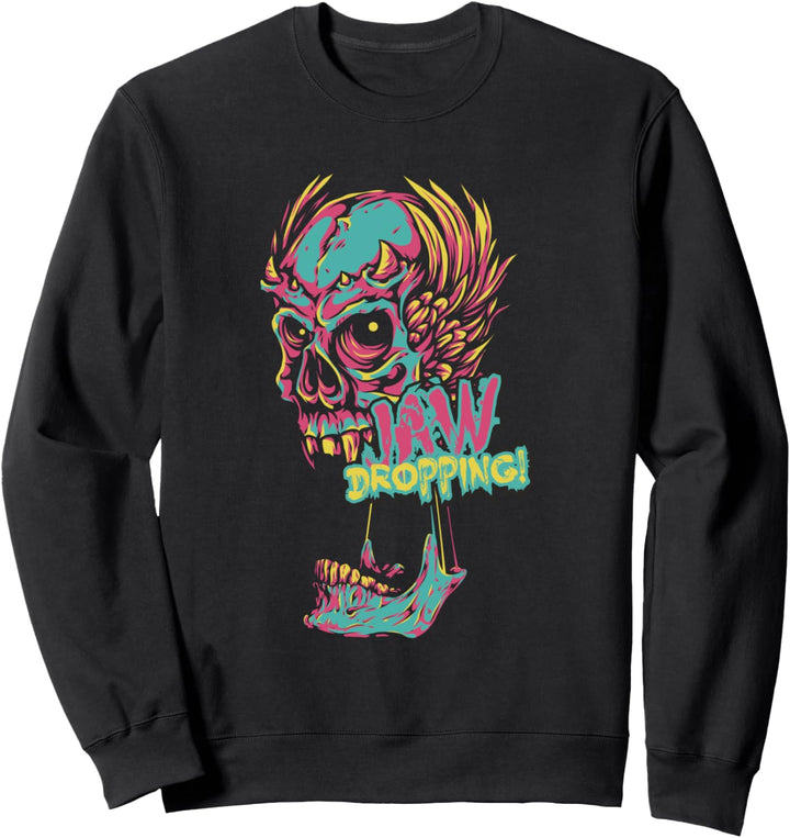 street art Skull face Jaw Droping Sweatshirt