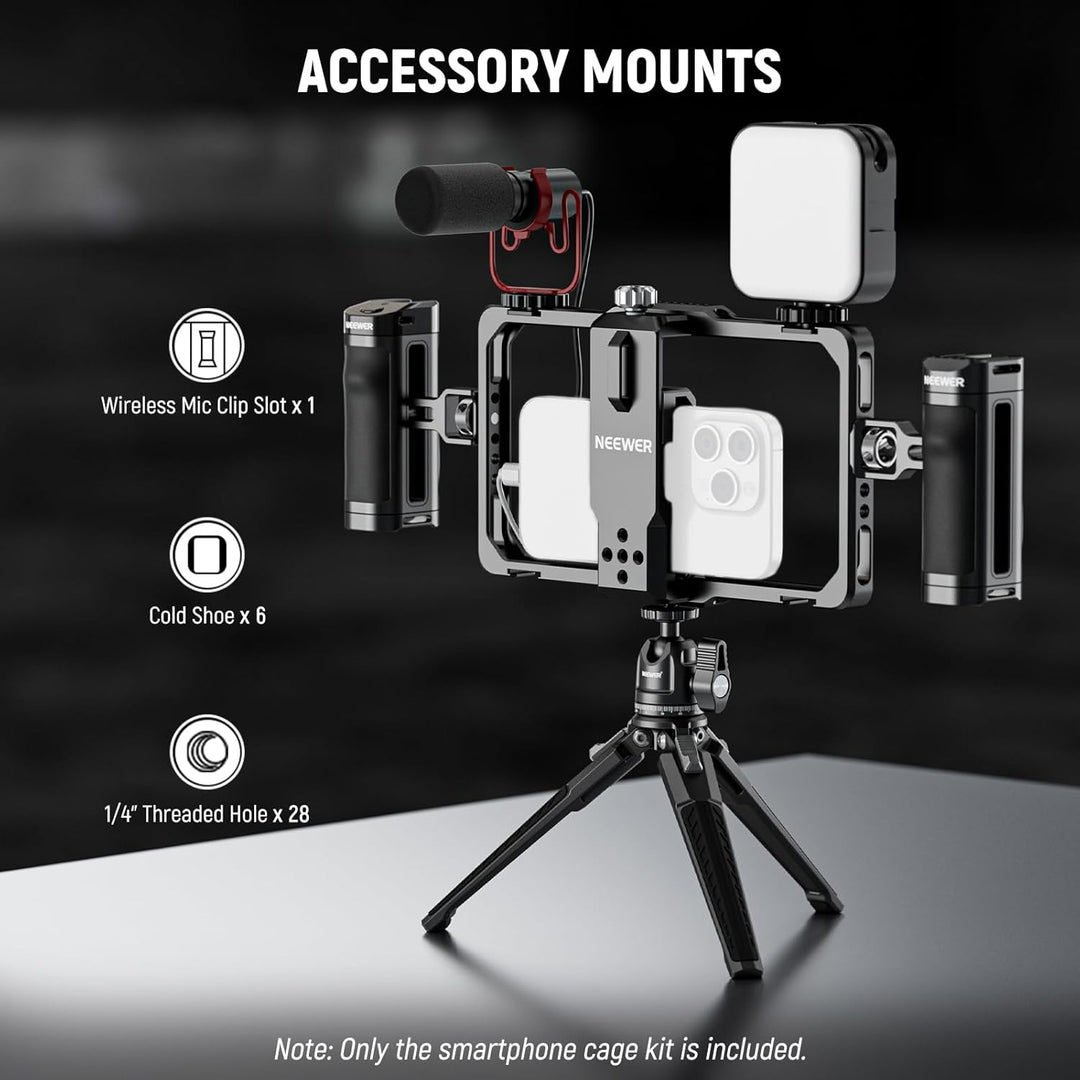 NEEWER Universal Telefon Käfig Video Rig mit Bluetooth Auslöser Seitengriff komfortable Griffe Handy