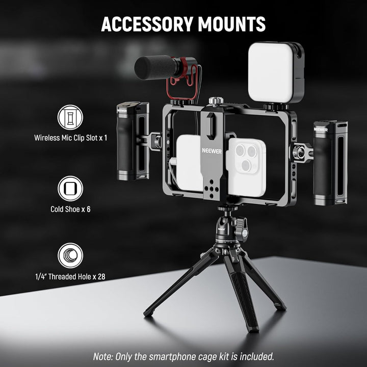 NEEWER Universal Telefon Käfig Video Rig mit Bluetooth Auslöser Seitengriff komfortable Griffe Handy