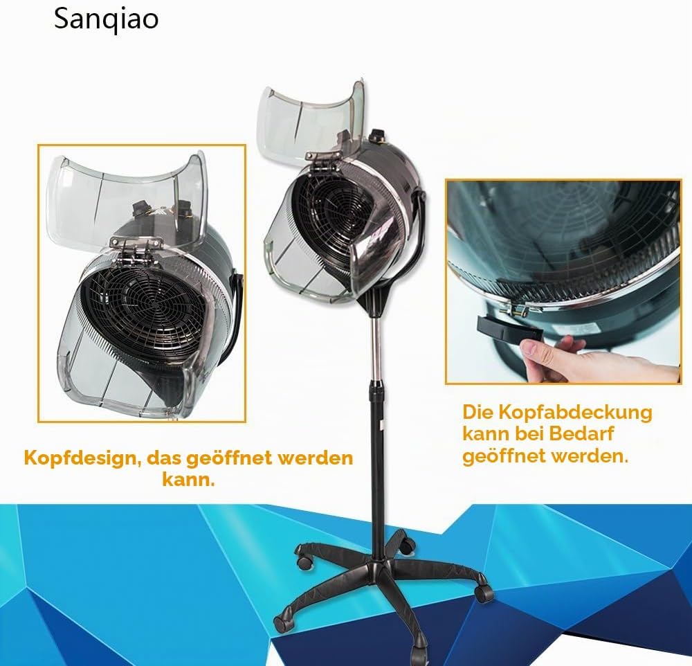 Sanqiao Profi Haartrockner Trockenhaube Haartrockenhaube Salon Friseur mit Höhenverstellbar Standfus