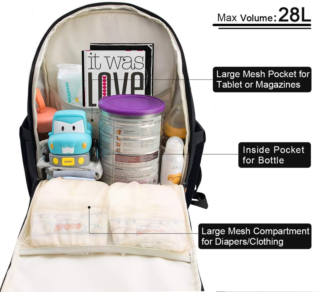 NEWHEY Wickelrucksack für Babys, wasserdicht, grosse Kapazität, Reisetasche, multifunktional, Rucksa