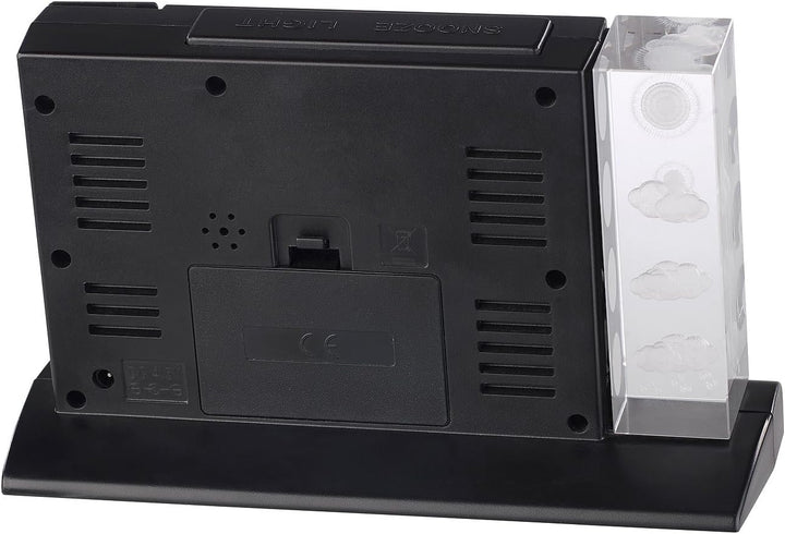 infactory Wecker mit Wetterstation: Funk-Wetterstation mit 3D-Hologramm-Anzeige, Aussensensor & Funk