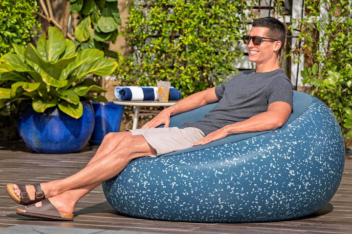 Bestway Inflate-A-Chair Luftsessel 112x112x66 cm blau – Aufblasbarer Sessel für Innen & Aussen, bequ
