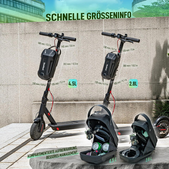 Jeebel 3/4/5L E Scooter Tasche, Grosse Kapazität wasserdichte Lenkertasche mit Schnellverschluss-Mon