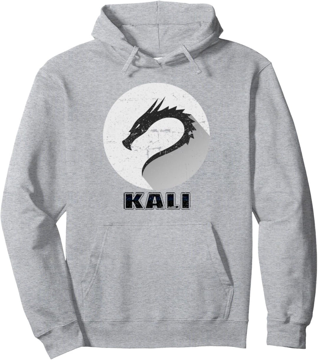 Kali Linux Tee, zerkratzter Slogan, Drachenlogo, Open Source Os Pullover Hoodie