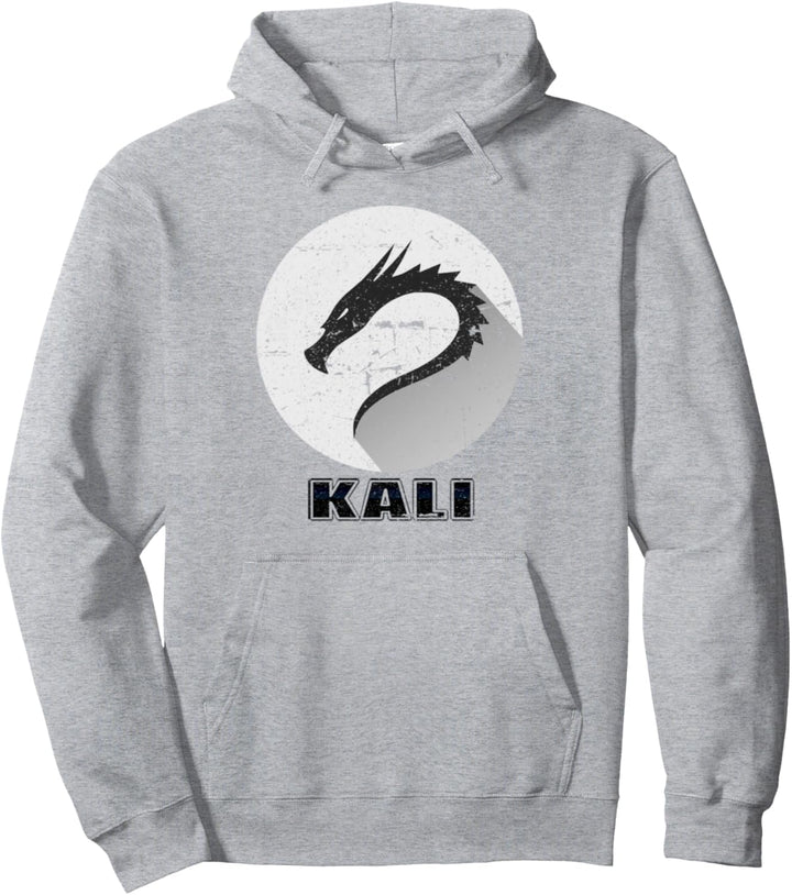Kali Linux Tee, zerkratzter Slogan, Drachenlogo, Open Source Os Pullover Hoodie
