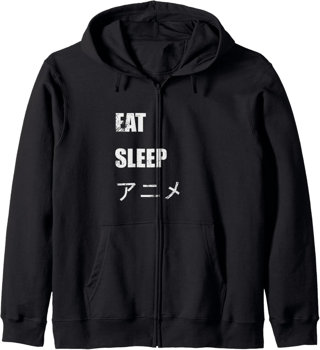 Essen, schlafen, Anime | Anime Fan Geschenk Distressed Kapuzenjacke