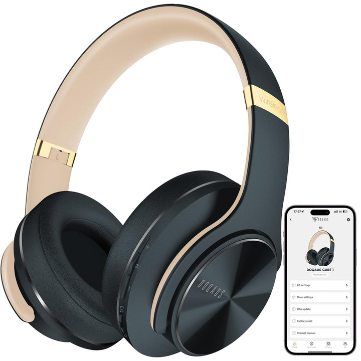 DOQAUS Bluetooth Kopfhörer Over Ear, [Bis zu 52 Std] Kabellose Kopfhörer mit 3 EQ-Modi, HiFi Stereo