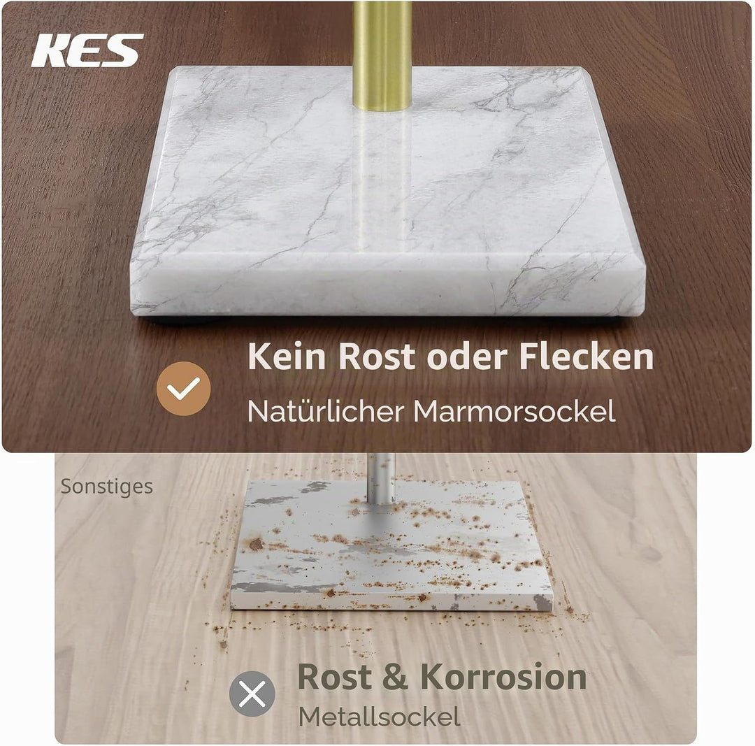 KES Toilettenpapierhalter Stehend Klopapierhalter Edelstahl Klorollenhalter mit Marmor Basis Toilett
