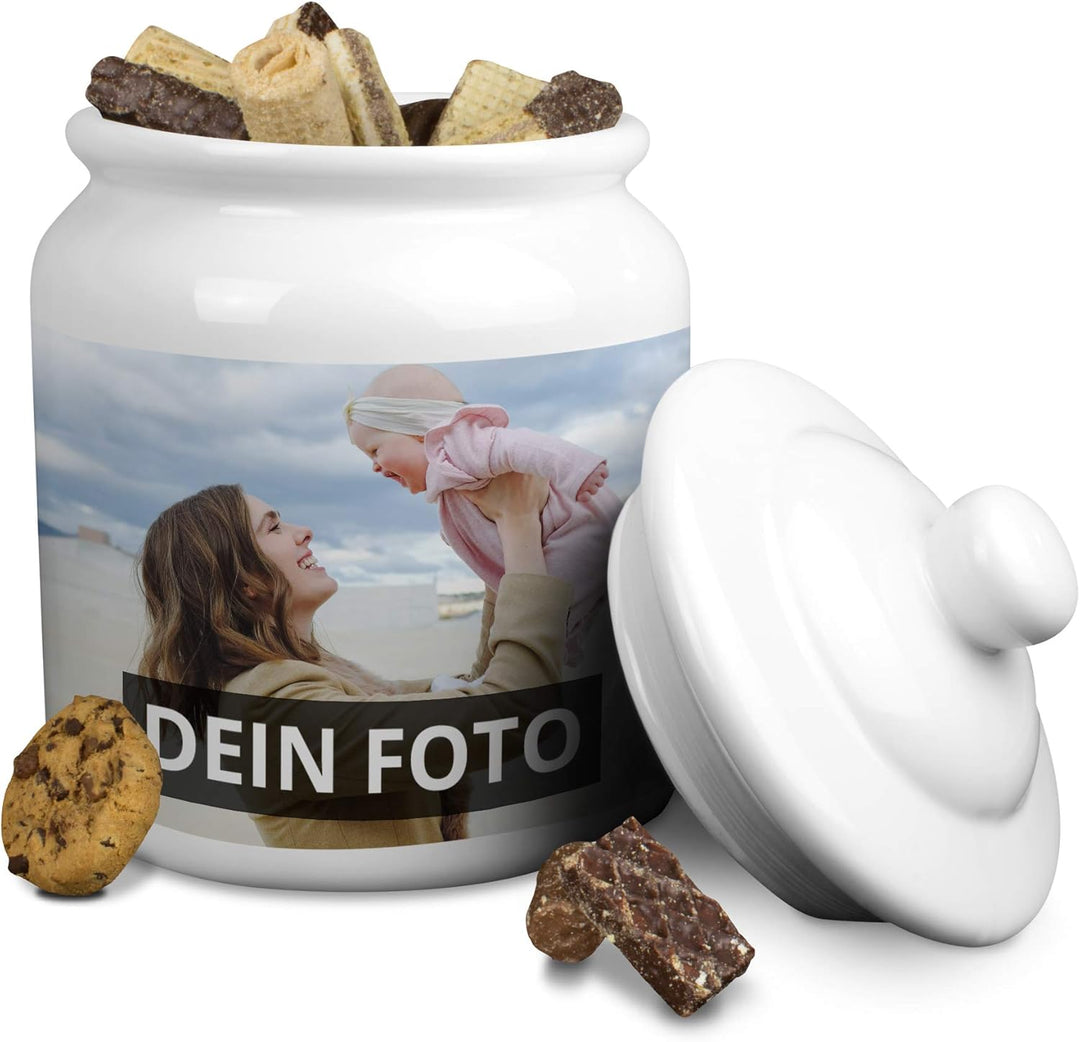 PhotoFancy® - Keramik Keksdose mit Foto selbst gestalten - Keksdose mit eigenem Motiv personalisiere