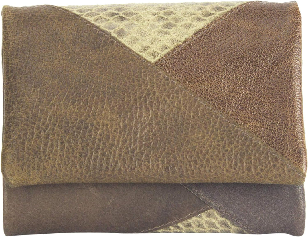 Sunsa Geldbörse. Damen Geldbeutel. Leder Portemonnaie mit RFID Schutz. Mittlere grosse Brieftasche m