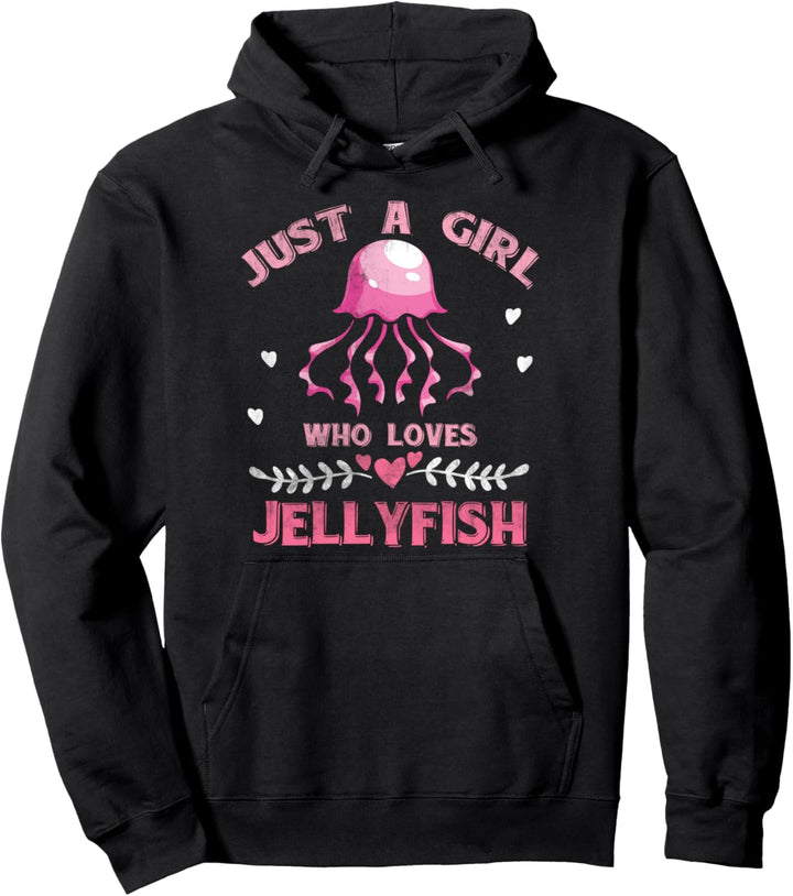 Nur ein Mädchen das Quallen liebt Ozean Tier Qualle Pullover Hoodie