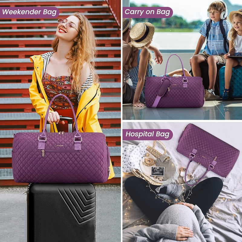 LOVEVOOK Sporttasche Reisetasche Damen, Weekender Travel Kliniktasche Geburt mit Kulturtasche Schuhf