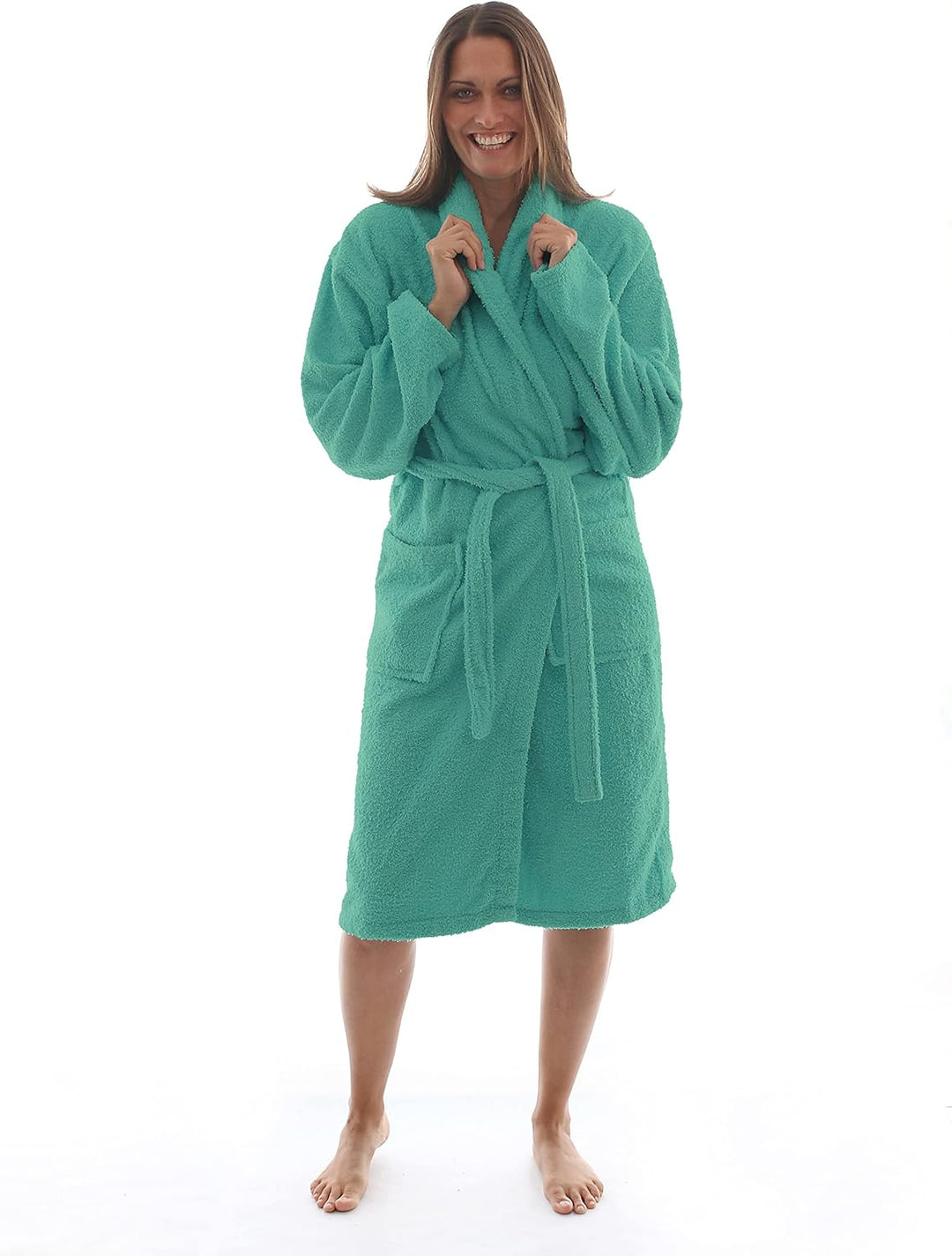LEBENGOOD Bademantel für Damen, Herren, Unisex, Frottee 100% Baumwolle 400 gr, Flauschig, Kuschelig,