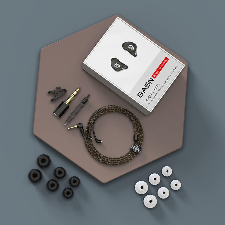 BASN Bsinger In-Ear-Monitore Geräuschisolierende Kopfhörer, Dual-dynamische Treiber High Definition