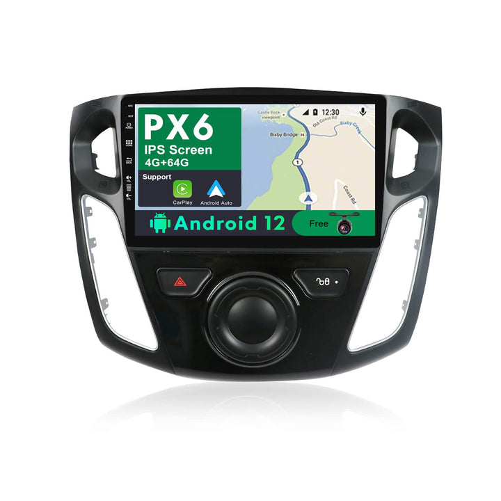 PX6 Autoradio Android 12 Passt für Ford Focus (2012-2017) - 4G+64G - Rückfahrkamera + Canbus - IPS 9