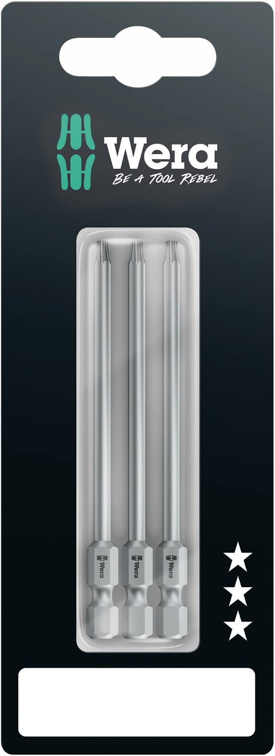 Wera - 05073470001 - TORX® Bits, 867/4 Z SB Bits, TX 10 x 89 mm, 3-teilig, TX 10