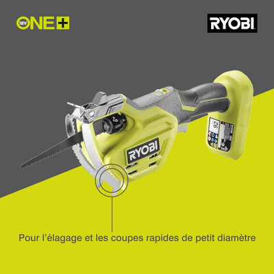 RYOBI 18 V ONE+ Akku-Astsäge RY18PSA-0 (Sägeblattlänge 15 cm, 80mm Schneidekapazität, ohne Akku und