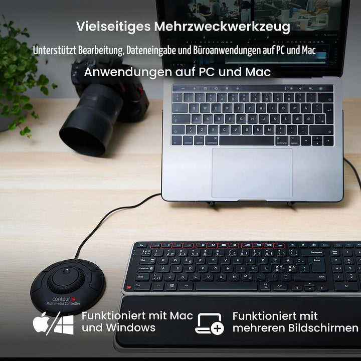 Contour Multimedia Controller Xpress | Ergonomisches Jog Wheel für Video/Music/Bildbearbeitung | USB