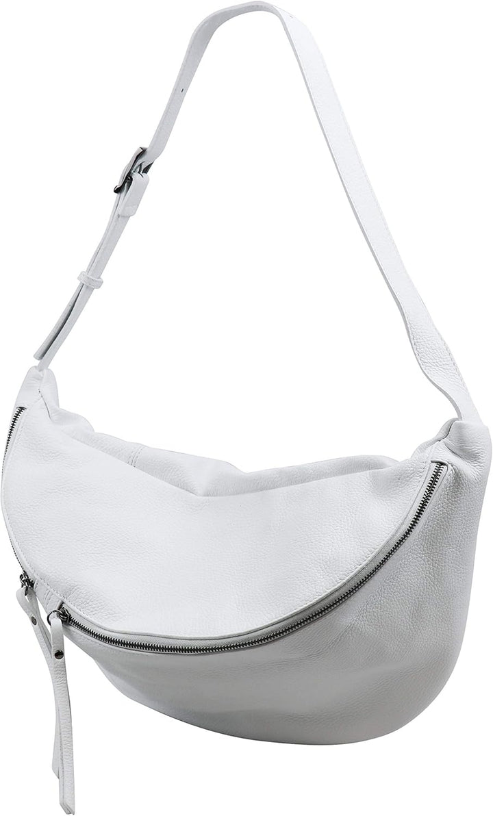 SH Leder echt Leder Damen Unisex Brusttasche für Festival Reise XXL Gross Hüfttasche Crossbody Bag F