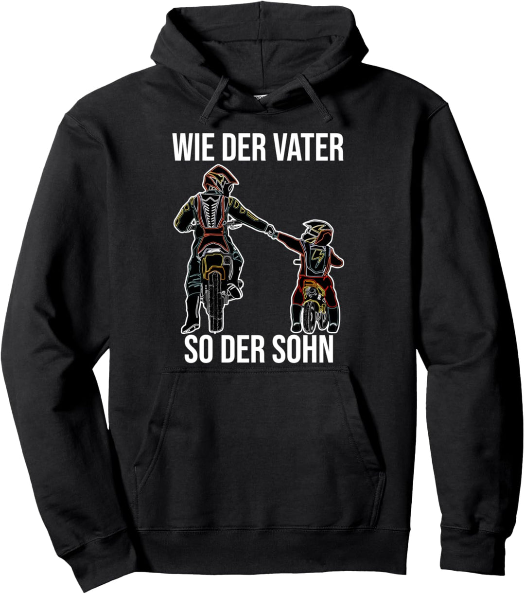 Wie der Vater so der Sohn Papa Motocross Motorrad Dirt Bike Pullover Hoodie