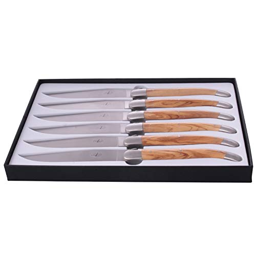 Forge de Laguiole 6er Set Steakmesser, Olivenholz, rostfrei
