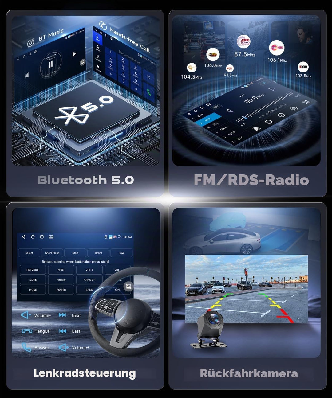 VECHTEL 4G+128G Autoradio Android 15 für VW Crafter 2017-2021, 10.1 Zoll In-Cell HD Touchscreen mit
