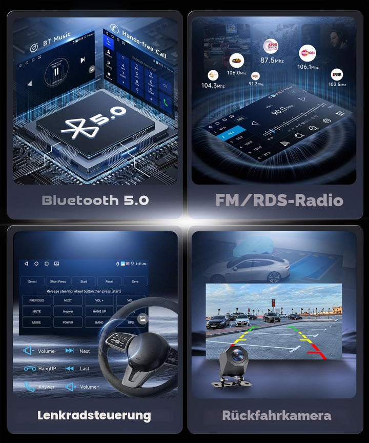 VECHTEL 4G+128G Autoradio Android 15 für VW Crafter 2017-2021, 10.1 Zoll In-Cell HD Touchscreen mit