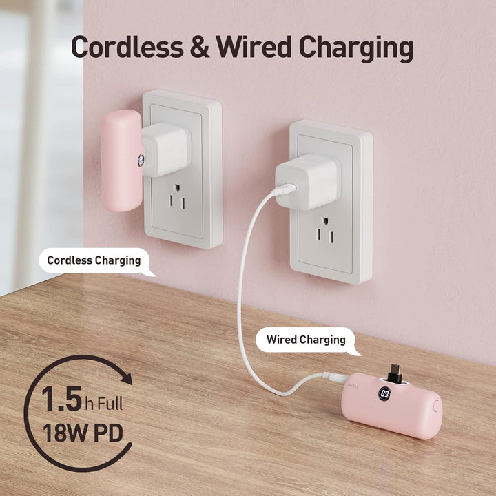 iWALK Powerbank 4800mAh,USB-C Ausgabe &amp; Eingabe, Tragbares Ladegerät, Petit Externer Akku Kompatibel