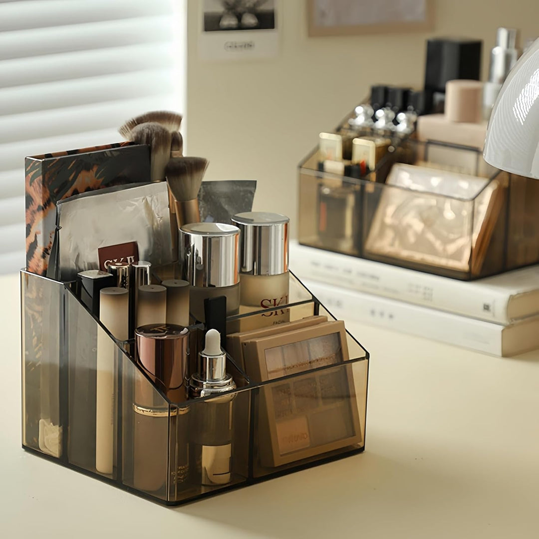 Make Up Organizer, Kosmetik Organizer mit 5 Fächer, Acryl Bad Organizer, Make up pinsel organizer, S