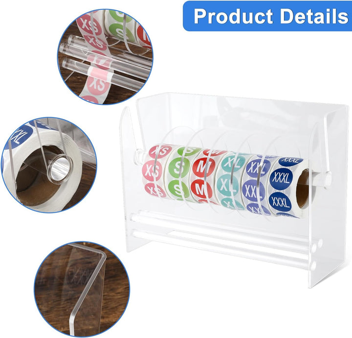 Acryl Etikettenspender, Verstellbarer Etikettenspender Transparenter Etikettenhalter Organizer Geeig