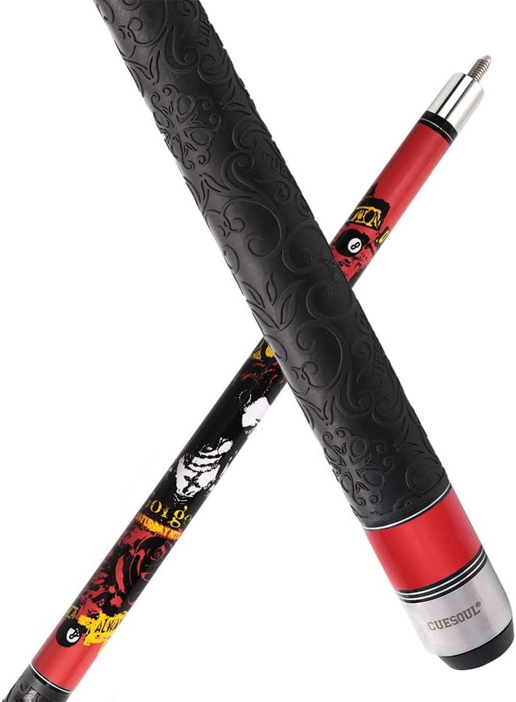 CUESOUL Gorgeous 58inches 19oz Pool Quee Stick, 13mm Spitze rot, rot
