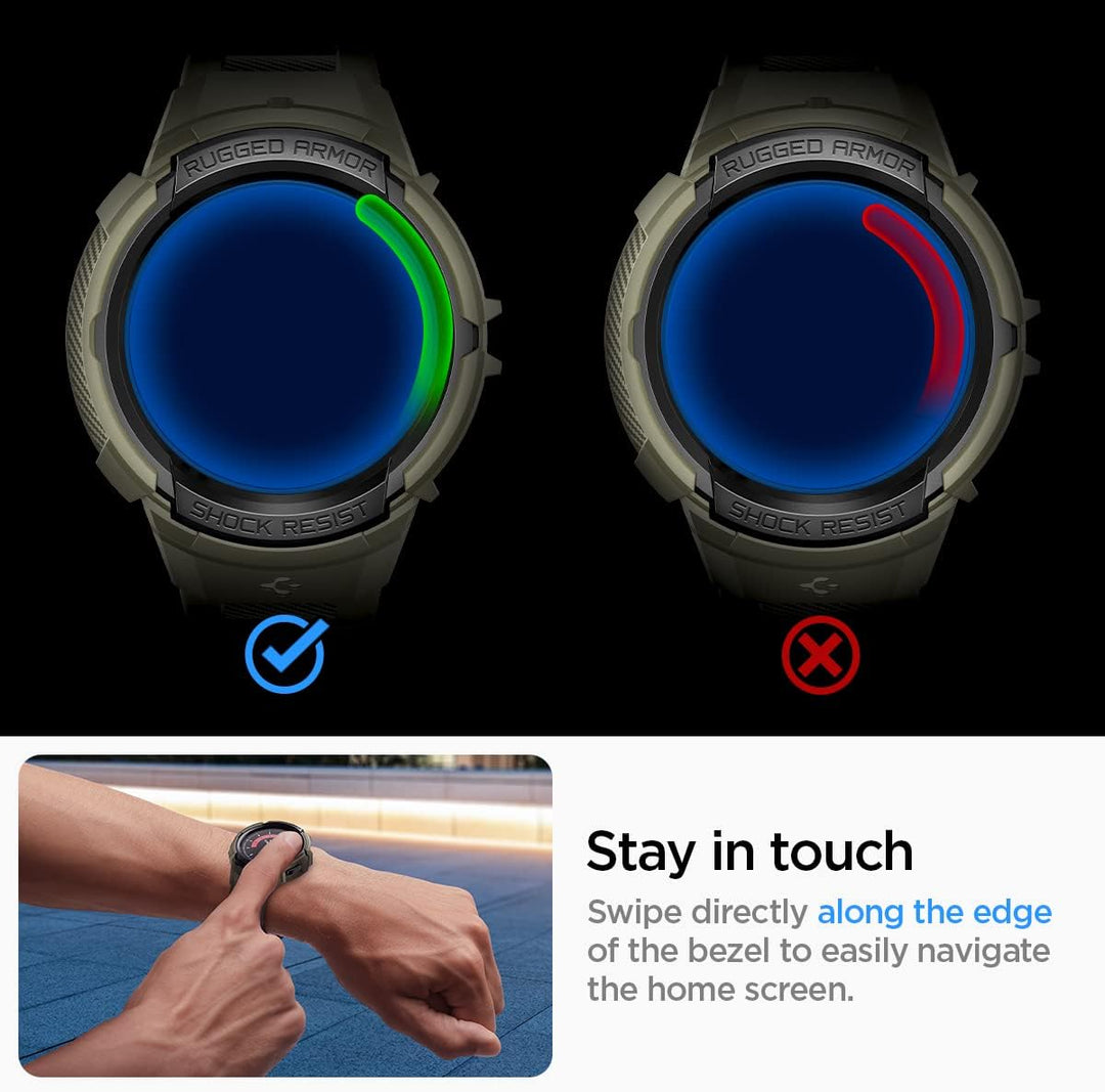 Spigen Rugged Armor Pro Armband mit Hülle Kompatibel mit Galaxy Watch 5 Pro 45mm (2022) - Vintage Kh