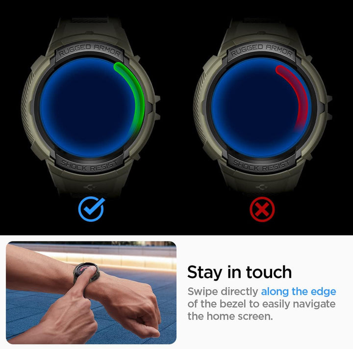 Spigen Rugged Armor Pro Armband mit Hülle Kompatibel mit Galaxy Watch 5 Pro 45mm (2022) - Vintage Kh