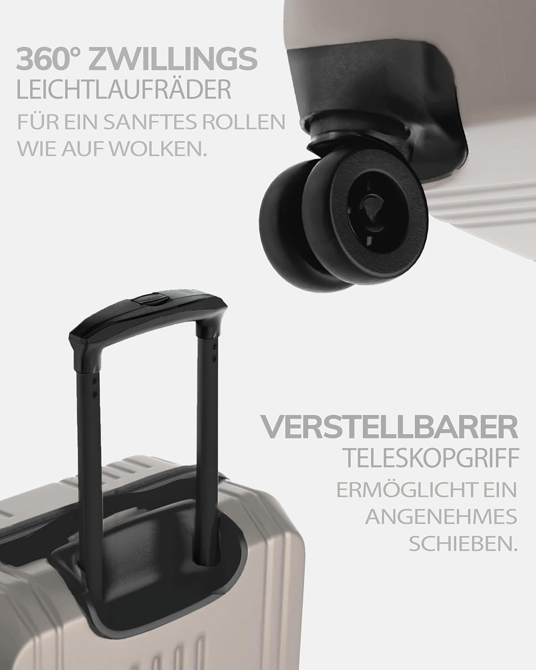 FERGÉ Kofferset 3 TLG Hartschale mit TSA-Zahlenschloss Cannes Reisekoffer Trolley-Set (Handgepäck, L