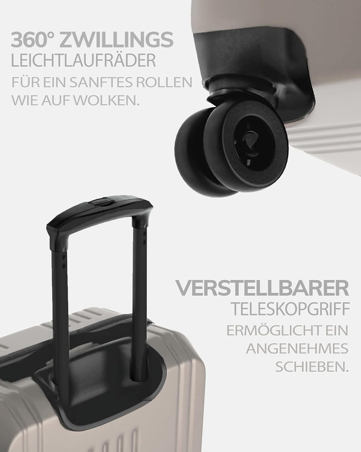 FERGÉ Kofferset 3 TLG Hartschale mit TSA-Zahlenschloss Cannes Reisekoffer Trolley-Set (Handgepäck, L