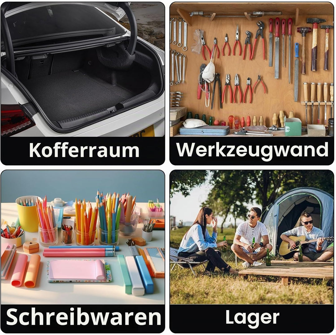 Chingcoo Auto Kofferraum Organizer, 38×32×29 cm Auto Tasche Kofferraum mit Deckel,Faltbare Leder Auf