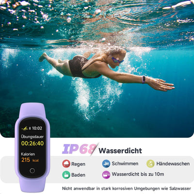 TOOBUR Fitness Tracker mit schrittzähler Fitnessuhr mit Wasserdicht Pulsuhr mit Herzfrequenz Schlaft